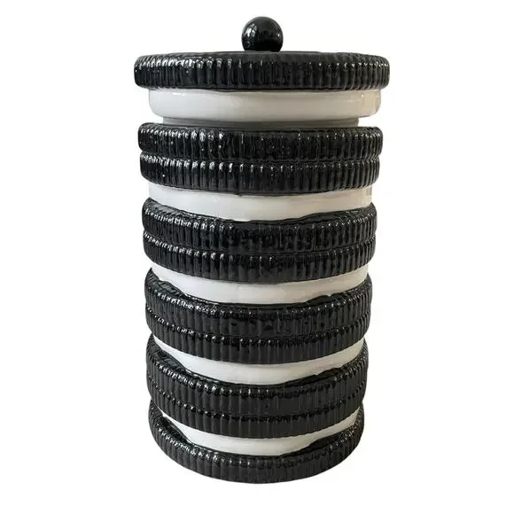 保存容器・ケース VINTAGE 1970s Nabisco Oreo Cookie Jar Vintage Nabisco Classic Collection Stacked Oreo Cookie Jar w